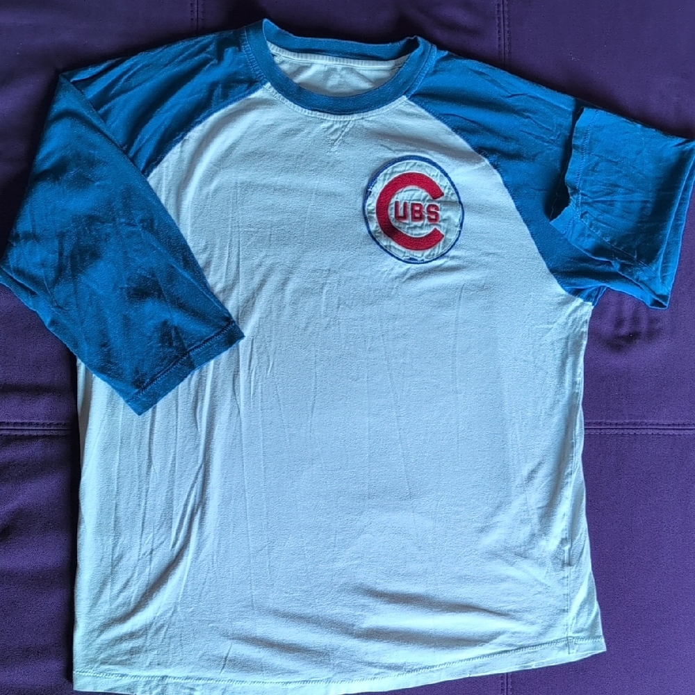 Reebok Blue and White Long Sleeve Tee Chicago Cubs! Baseball!